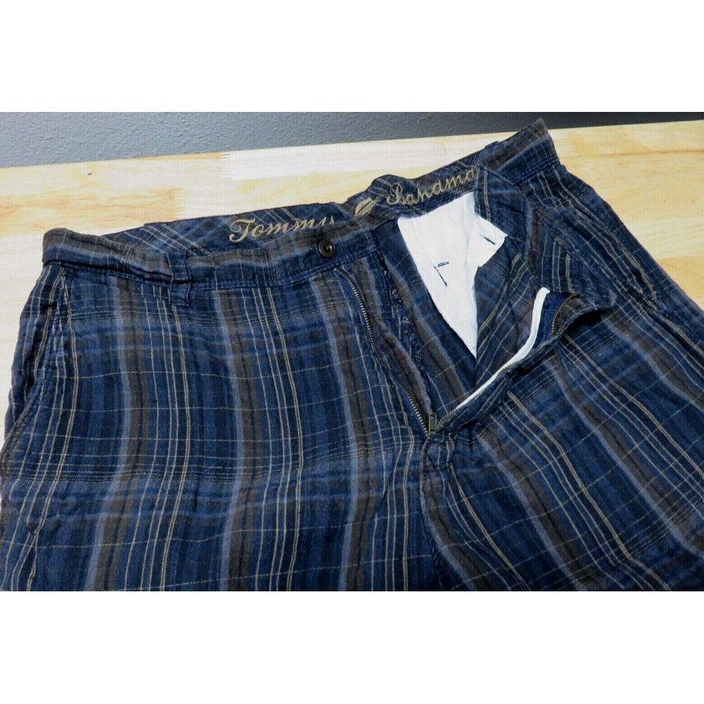 Mens Tommy Bahama Shorts Linen Silk Multicolor Plaid Size 36 T8543 - Picture 3 of 7